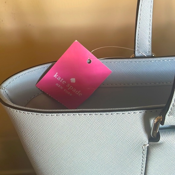 Kate Spade Laurel Way Medium Dally Light Blue Saffiano Leather Tote Handbag - Picture 3 of 9